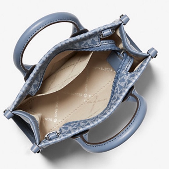 Michael Kors Mirella Extra-Small Ombré Logo Crossbody XBODY ShopperBag Denim NWT - Picture 10 of 16